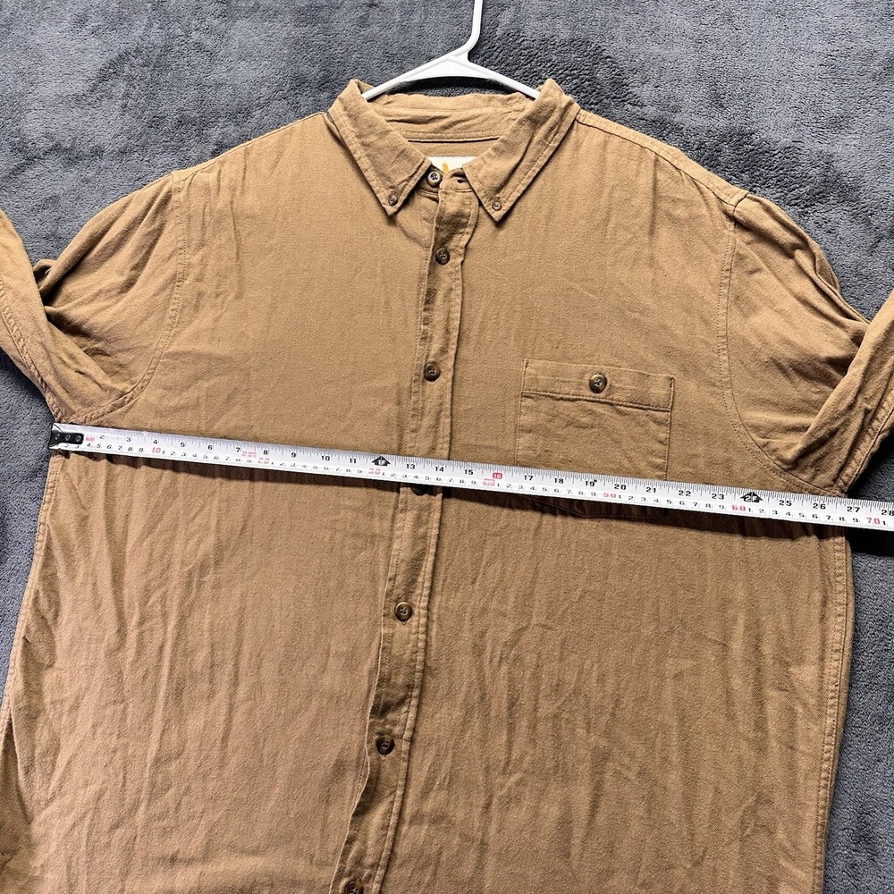 Field & Stream Flannel Shirt Mens 2XL Tan Brown Cotton Button Down Long Sleeve - Picture 9 of 10